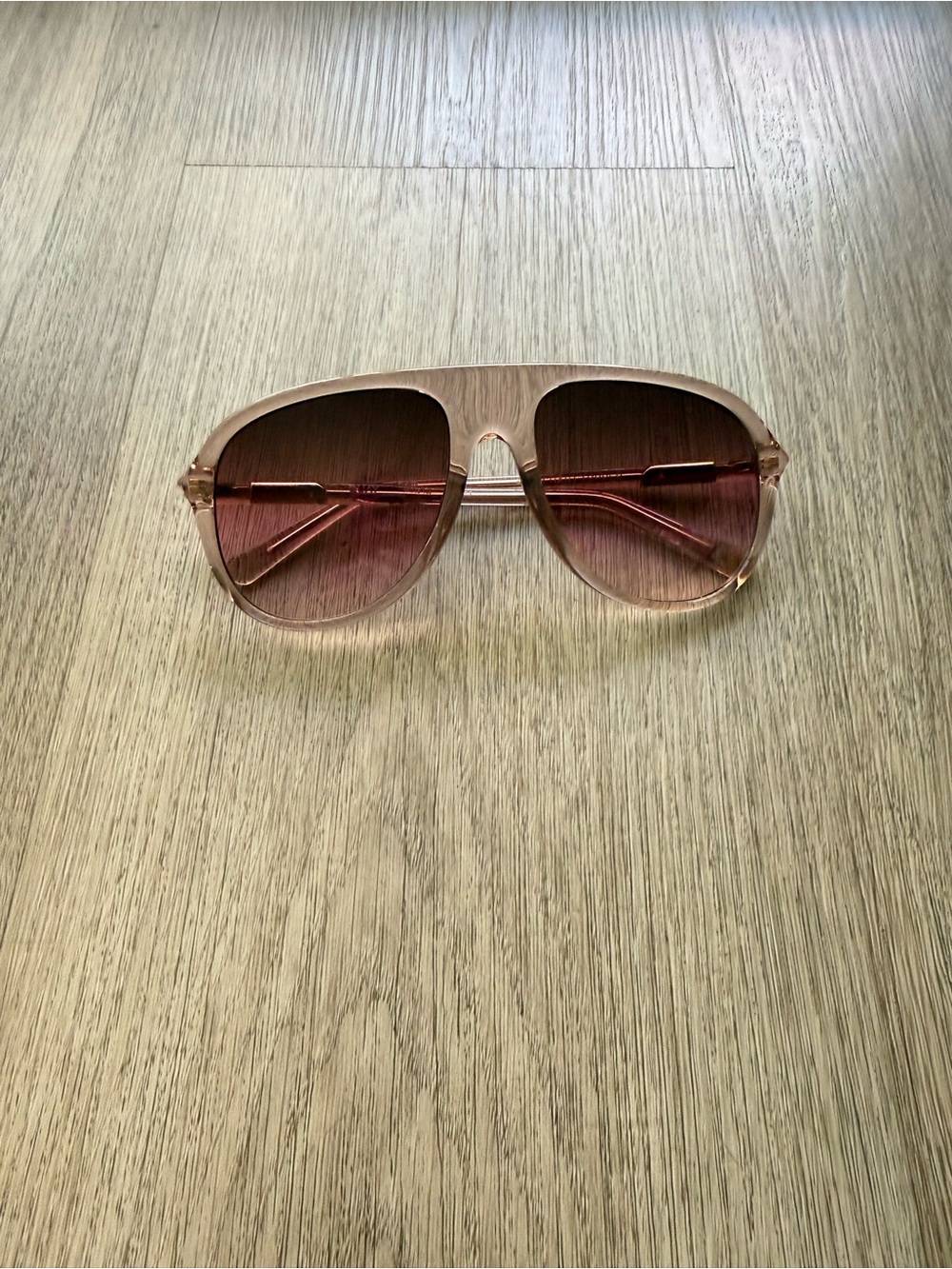 quay australia chart topper pink clear oversized aviator shield sunglasses NEW
